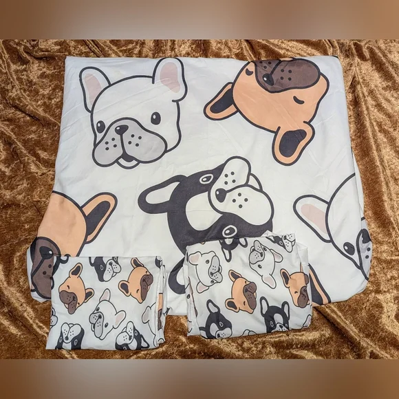 Cute French Bulldog Dog Print Bedding Set - Picture 2 of 2